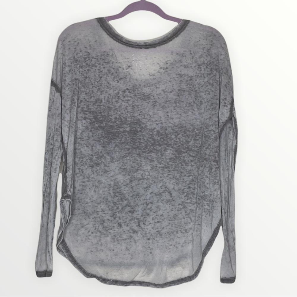NEW Chaser "Good Times" Burnout Gray Neon Pink Long Sleeve Tee - Picture 3 of 3